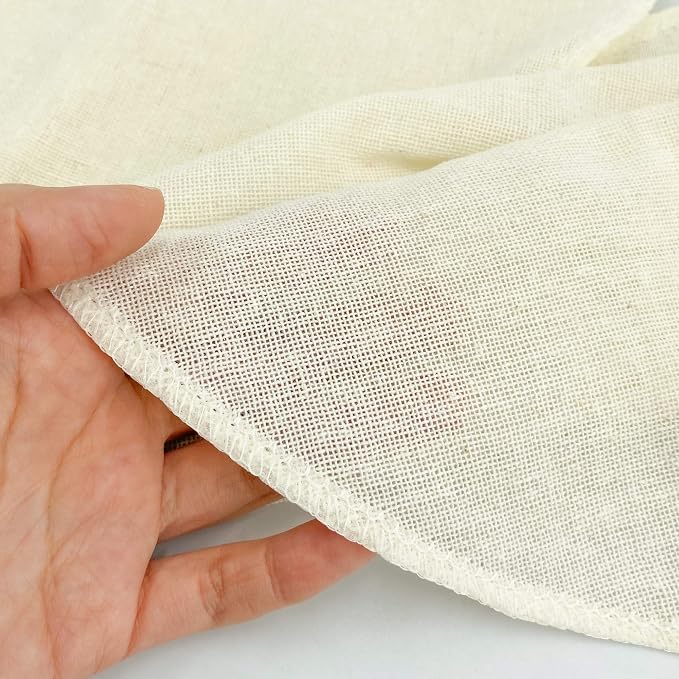 Traditional THAI Sticky Rice 16 Inch Round 6 Pack Reusable Cheesecloth, Grade 90 Triple Stitched Hem, Chef Quality, 100% Unbleached Cotton Fabric for Straining and Cooking