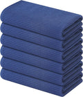 Homaxy 100% Cotton Waffle Weave Kitchen Towels, 6 Pack, Navy Blue | Soft and Absorbent Dish Towels, 16 x 26 Inches Quick Dry Hand Towels