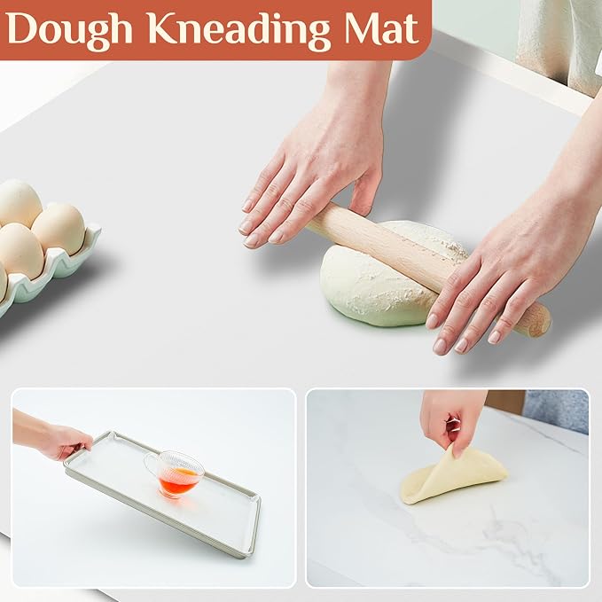 GTJ Silicone Baking Mat Roll, Reusable Baking Sheet Liners, 24 in x 6 ft | Free Cut to Size, Food-Grade, Non-Stick, Non-Slip, For Dough, Pastry, Air Fryer, Freeze Dryer, Oven Pan, Kitchen Counter