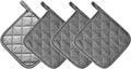 Kitchen Pot Holders Set Heat Resistant Pure Cotton Potholders Kit Trivets Large Coasters Hot Pads Terry Pot Holders for Everyday Cooking and Baking by 7 x 7 Inch Set of 4 Dark Grey