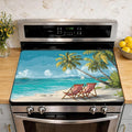 Beach Palm Tree Stove Top Cover Glass Cooktop Heat Resistant Cover,Ceramic Stove Top Covers Mat Prevents Scratching Stoves/Counter/Washer Protector,28.5x20.5 in