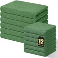 Homaxy Super Soft 12 Pack Kitchen Towels and Dishcloths Set, Grass Green | Ultra-Absorbent, 10 x 10 and 13 x 19 Inches, Coral Velvet, No Lint, Nonstick Oil, Fast Drying, Microfiber Cleaning Cloth