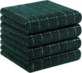 Homaxy 100% Cotton Terry Kitchen Towels, 4 Pack, Blackish Green | Ultra Soft and Absorbent Dish Towels for Kitchen, Suitable for Drying and Washing Dishes