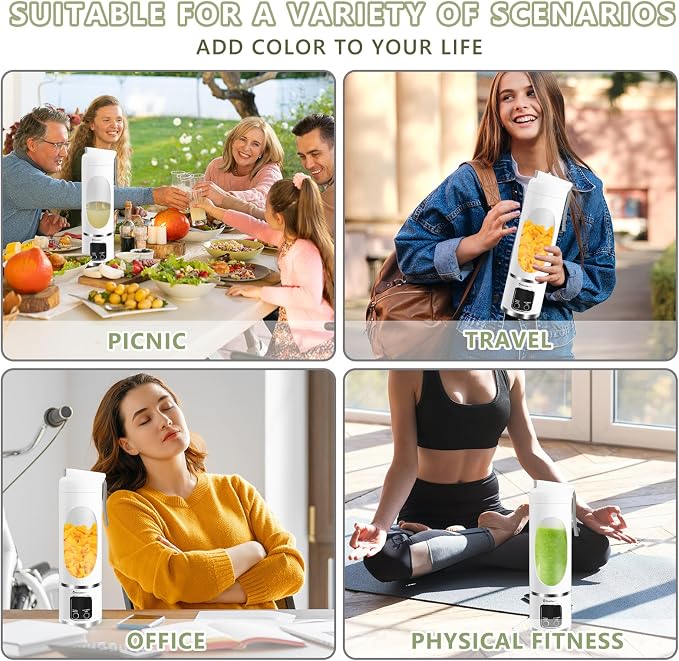 EASYSPEED Portable Blender Electric USB-C, 500ML Personal Juicer for Shakes, 12 Blades, 1500mAh Rechargeable, BPA Free, 18oz Small Blender with Leakproof Lid & Sip Spout, Mixing, Compact
