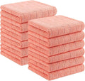 Homaxy 100% Cotton Terry Kitchen Towels, 12 Pack, Coral | Ultra Soft and Absorbent Dish Towels for Kitchen, Suitable for Drying and Washing Dishes