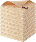 Homaxy 100% Cotton Terry Kitchen Dish Cloths, 8 Pack, Apricot | Ultra Soft and Absorbent, Suitable for Drying and Washing Dishes