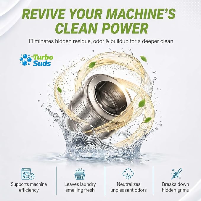 Washing Machine Cleaner Tablets | Eliminates Odors | Deep Cleans Washer Internals | Heavy Duty Descaler | Unscented | Compatible with HE Front Load & Top Load Washers | 12 XL Tablets (1 Year Supply)