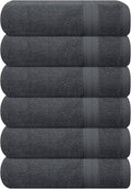 GLAMBURG Ultra Soft 6-Piece Hand Towel Set 16x28-100% Ringspun Cotton - Durable & Highly Absorbent Hand Towels - Ideal for use in Bathroom, Kitchen, Gym, Spa & General Cleaning - Charcoal Grey