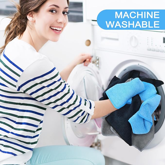 30 Pcs Dry Erase Cloth,6 X 6 Inch,Blue/Gray/Black | Cleaning Rags Reasonable Whiteboard Cloth Kitchen Towels Microfiber Towels Cars Wash