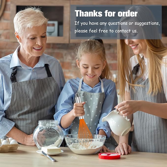 OYV Orange Silicone Whisk Set of 3, 8/10/12 Inch, Non-Scratch | BPA-Free Silicone, Heat Resistant Up to 480°F, Stainless Steel Core, Dishwasher Safe, Nonstick-Safe