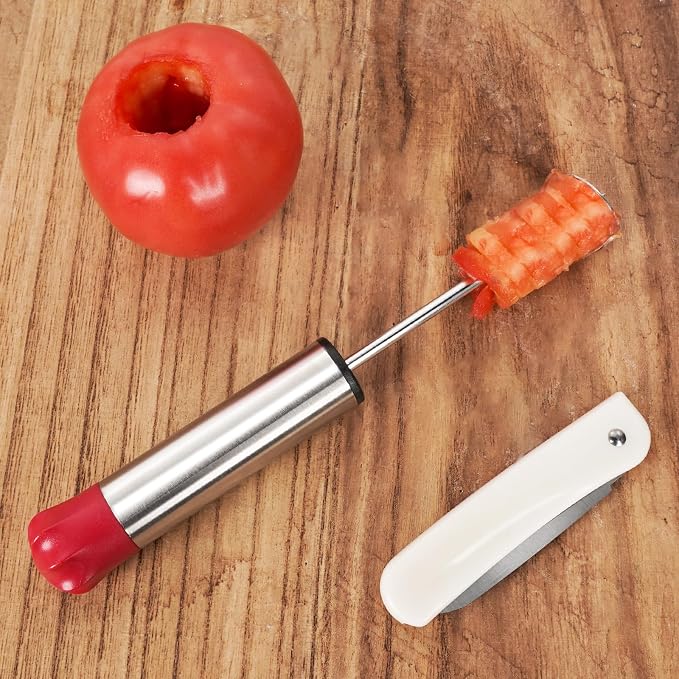 Cook Guy Multi-Purpose Veggie Drill - 4 Sizes Vegetable Corer Tool | Zucchini Corer & All-in-One Vegetable Corer for Potatoes, Carrots | Ergonomic Anti-Slip Handle