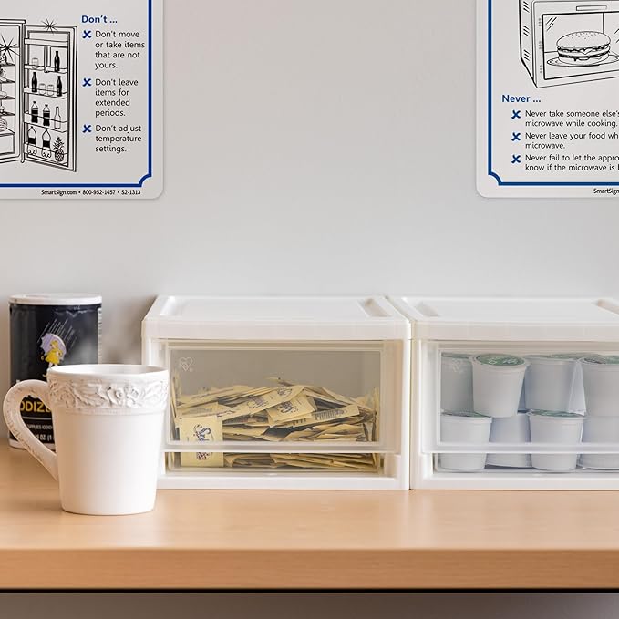 IRIS USA 2-Pack, 6 Qt. Small Stacking Drawer Storage Organizer, White | Keep craft supplies, accessories, office items, and small essentials organized around your home for easy everyday storage
