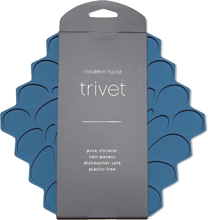 7 x 7" Hive Interlocking Silicone Trivet, BPA, PVC-Free , Heat Resistant Up To 675°F, Non Slip, Protects Table From Heat, Midnite Color, Pack of 1