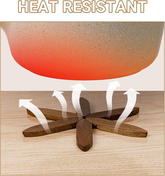 Yuoyar Wooden Tree-Shaped Trivets Set for Coffee Table, Kitchen