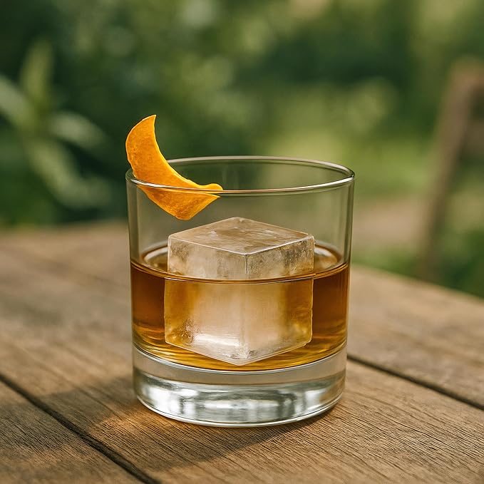Ice Cube Molds, 2 Pack Silicone Trays for 8 Large Square Cubes | Slow Melt Large Squares, Flexible Silicone Trays, Easy Release, 2 Pack, for Whiskey Cocktails Coffee & More