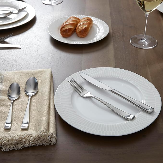 Oneida Moda Teaspoons Silverware Set for 4, Flatware | mirror finish, dishwasher safe | cutlery set for kitchen and dining, utensil set, kitchen gifts for women, heavy duty