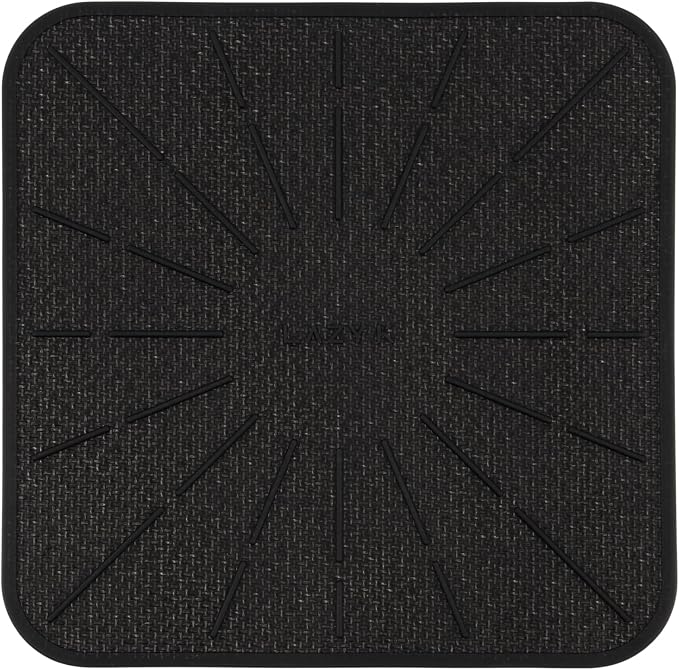 Induction Cooktop Mat - Silicone Fiberglass Scratch Protector - for Magnetic Stove - Non slip Pads to Prevent Pots from Sliding during Cooking - Square (7.4inches) Black