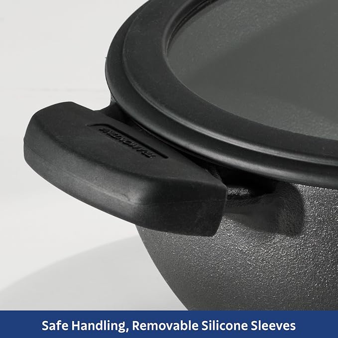 Tramontina Utsava Pre-Seasoned Cast Iron 2.3-Quart Kadai with Lid | Small Kadhai Pot for Indian Cooking