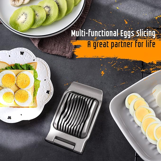 Multipurpose Heavy Duty Aluminium Egg Slicer, Stainless Steel Wire, Red | Not Dishwasher Safe, Rust Resistant, Egg Cutter for Hard Boiled Eggs, Soft Food and Soft Fruit, Salads, Butter, Cheese, Spam