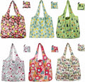 Foldable Reusable Shopping Bags,6 Pack Heavy Duty Tote for Grocery | Lightweight Polyester, machine washable. Compact fold fits in purse. Sturdy 50lb capacity. Great for groceries&travel,Beach