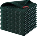 Homaxy 100% Cotton Terry Kitchen Dish Cloths, 6 Pack, Blackish Green | Ultra Soft and Absorbent, Suitable for Drying and Washing Dishes