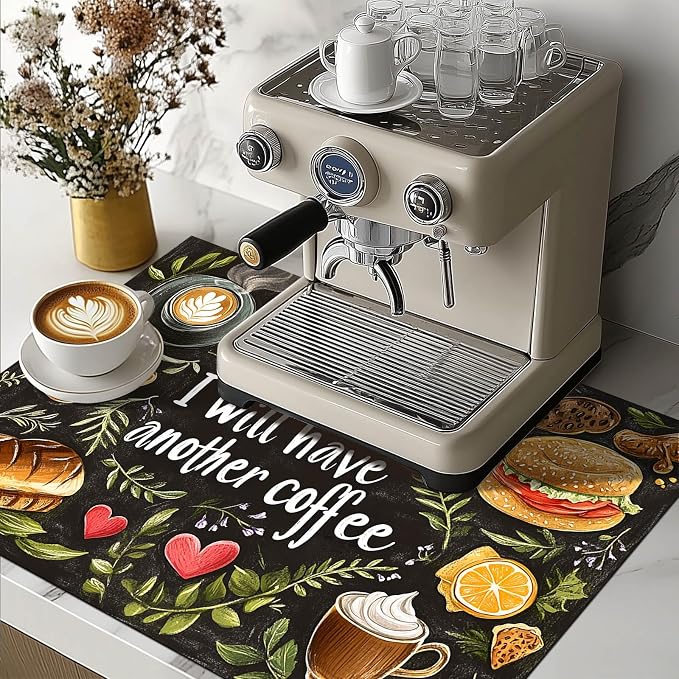 HOMETITUTE Coffee Quote Stove Top Cover 28x20 Diatomite Heat Resistant Mat