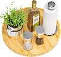 Lazy Susan for Table, 12 Inch Non-Skid Bamboo Turntable Organizer | Salt Pepper Spices and Olive Oil Next to Stove, Wooden Lazy Susan Organizer for Kitchen Countertop Organizer