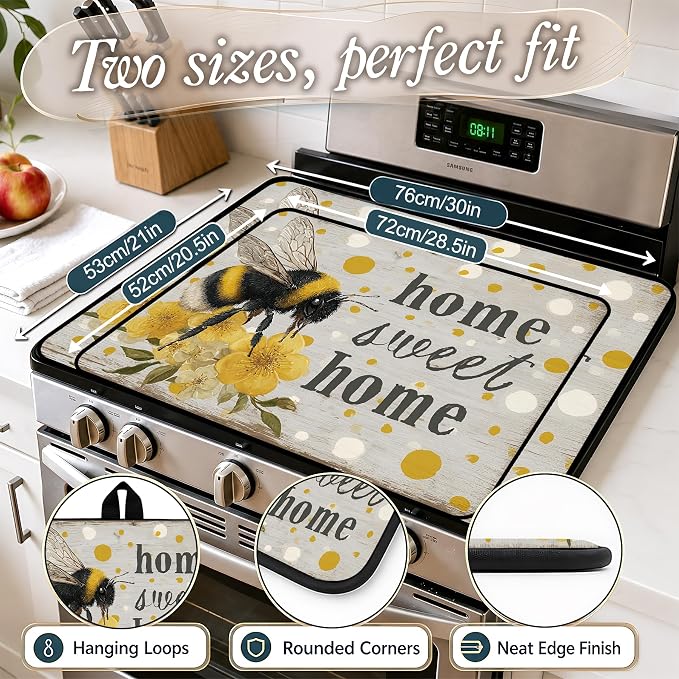 Stove Top Covers with A Non-slip Rubber Coating | protect Your Stove from Scratches, Extend Countertop Space, and Add A Classic Kitchen Touch
