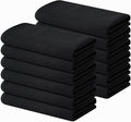 Homaxy 100% Cotton Waffle Weave Kitchen Towels, 12 Pack, Black | Soft and Absorbent Dish Towels, 16 x 26 Inches Quick Dry Hand Towels