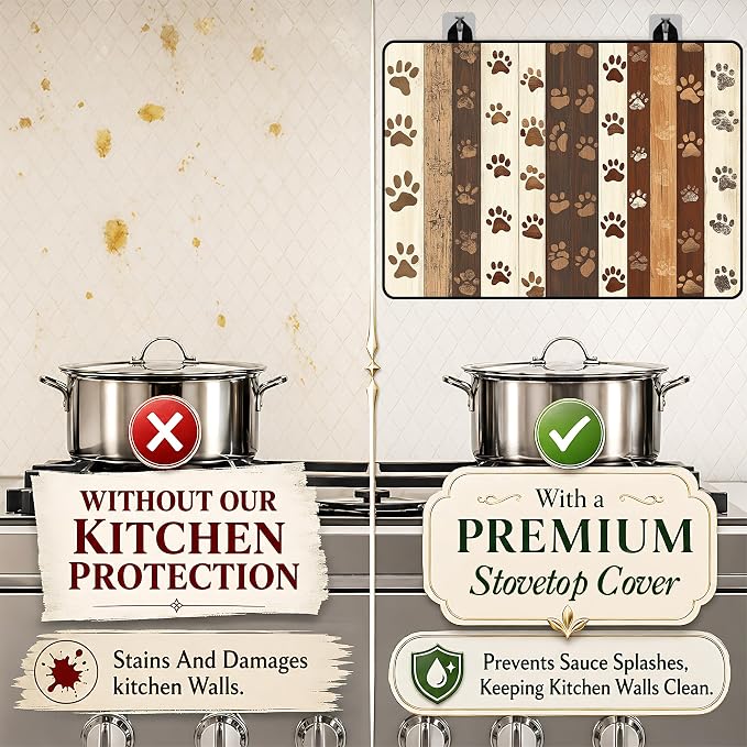 Stove Top Covers with A Non-slip Rubber Coating | protect Your Stove from Scratches, Extend Countertop Space, and Add A Classic Kitchen Touch
