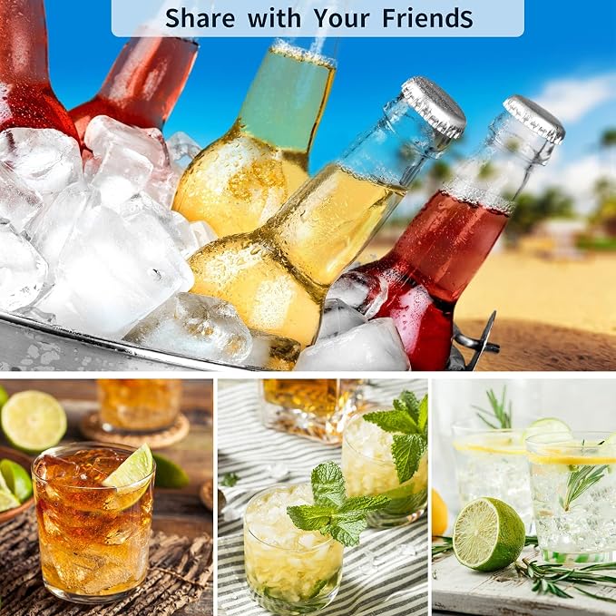 Tvmania Ice Cube Trays Set of 2, 15-Cube Silicone Molds with Removable Lids | Stackable, easy release, BPA-free, reusable, for freezer and whiskey