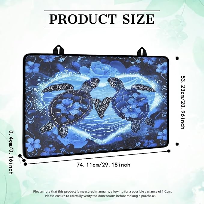 Sea Turtle Hibiscus Flower Print Stove Top Covers for Electric Stove Dish Drying Stovetop Protector Pad Thick Induction Protecting Counter Top Range Covers, 29.18 x 20.96 inch