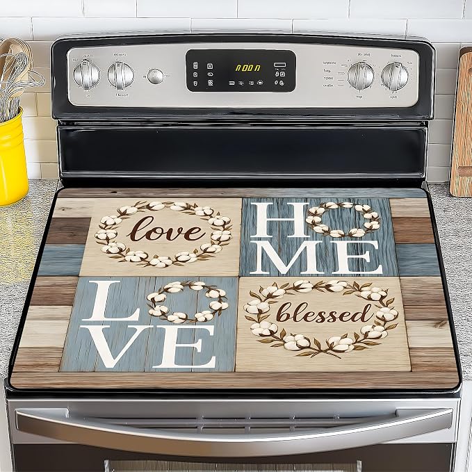 NYZE Stove Top Cover for Electric/Glass Stove, Flat Top Cooktop Protector, Electric Cooktop Cover, Extra Counter Space for Kitchen (HOME LOVE)