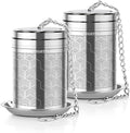2-Pack Large Tea Infuser 304 Steel Fine Mesh for Teapots & Mugs | Designed for loose leaf tea, large basket holds plenty, and dishwasher-safe for easy care