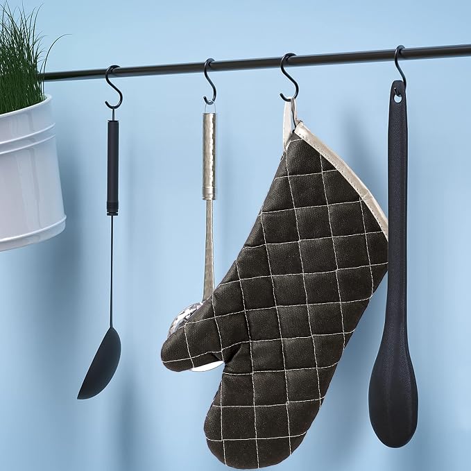 ARCLIBER 15" 482°F Terry Cloth Oven Mitts 100% Cotton Set of 2 | Quilted Lining, 1 Pair, Heat Resistant, Classic, Cotton Blend, Cooking, Baking, Grilling, Non-Slip Grip