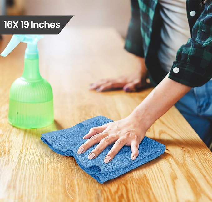 Utopia Towels Kitchen Bar Mops, Pack of 24, 16 by 19 Inches, 100% Cotton Ring Spun, Super Absorbent Towels, Multi-Purpose Cleaning Towels for Home and Kitchen Bars