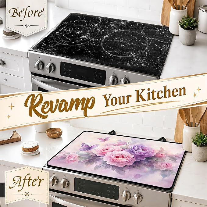 Stove Top Covers with A Non-slip Rubber Coating | protect Your Stove from Scratches, Extend Countertop Space, and Add A Classic Kitchen Touch