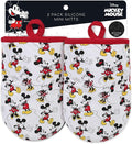 Disney Mickey & Minnie Mini Oven Mitts, 2-Pack, Heat Resistant 450F | Compact 5.5"x7.5" pot holders for kitchen, printed silicone offers non-slip grip, ambidextrous, hand wash or spot clean