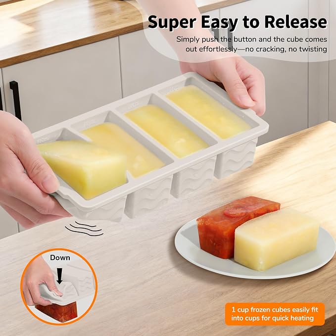 3-Pack Silicone Freezer Trays with Lid, Soup Freezer Container Molds | 2 Large 2-Cup, 4 Medium 1-Cup, 6 Small 1/2-Cup, BPA Free, Ice Cube Tray for Soup, Stews, Sauces, Meal Prep, Broth, Leftovers