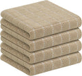 Homaxy 100% Cotton Terry Kitchen Towels, 4 Pack, Tan | Ultra Soft and Absorbent Dish Towels for Kitchen, Suitable for Drying and Washing Dishes