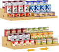 2-Pack Expandable Bamboo Can Organizer for Pantry Display, Holds 48 Cans | 3-Tier Adjustable Can Storage Holder, Soda & Canned Food Organizer Rack for Cabinets & Countertops (Patent Pending)