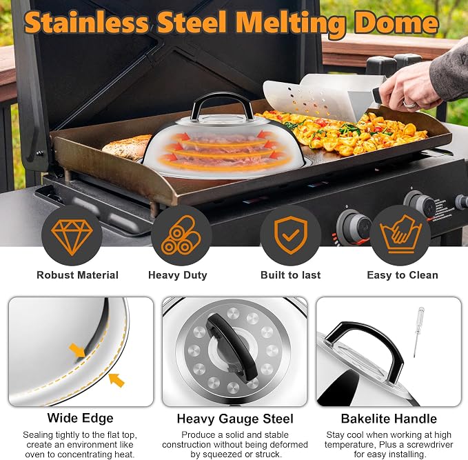 35Pcs Griddle Accessories Kit for Blackstone, Joyfair Flattop Grill Spatula | Grilling Accessory Tool Set with Stainless Steel Griddle Spatula Smash Burger Press Basting Cover Patty Maker For Outdoor BBQ
