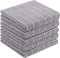 Homaxy 100% Cotton Terry Kitchen Towels, 5 Pack, Light Grey | Ultra Soft and Absorbent Dish Towels for Kitchen, Suitable for Drying and Washing Dishes