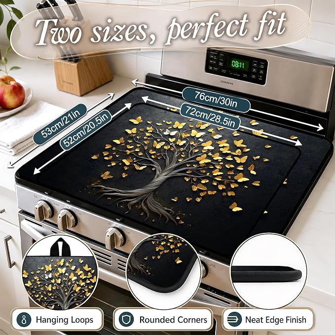 Stove Top Covers with A Non-slip Rubber Coating | protect Your Stove from Scratches, Extend Countertop Space, and Add A Classic Kitchen Touch