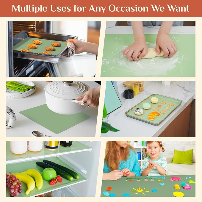 GTJ Silicone Baking Mat Roll, Reusable Baking Sheet Liners, 20 in x 6 ft | Free Cut to Size, Food-Grade, Non-Stick, Non-Slip, For Dough, Pastry, Air Fryer, Freeze Dryer, Oven Pan, Kitchen Counter