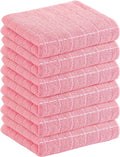 Homaxy 100% Cotton Terry Kitchen Towels, 6 Pack, Pink | Ultra Soft and Absorbent Dish Towels for Kitchen, Suitable for Drying and Washing Dishes