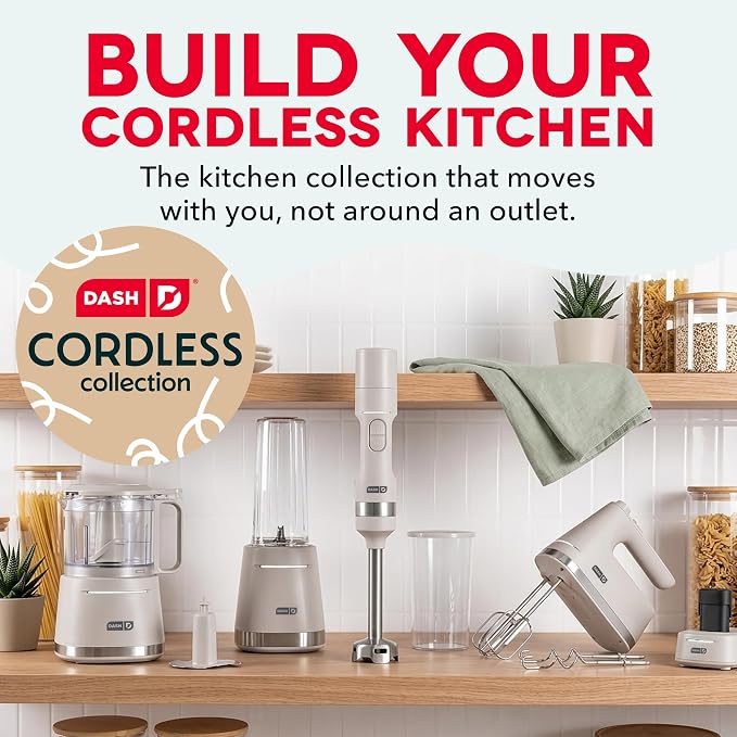 Dash Cordless Personal Blender, 17-oz, French Grey | Portable Smoothie Blender for Protein Shakes & Frozen Drinks, Single-Serve Travel Cup, Rechargeable