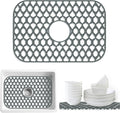Silicone Kitchen Sink Protectors Mats - 12" 13" 14" 16" 18" 19" 21" 22" 24" 25" 26" 28" 30", Heat Resistant, Machine-wash (19”x13”, Center Drain)