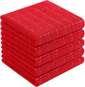 Homaxy 100% Cotton Terry Kitchen Towels, 5 Pack, Red | Ultra Soft and Absorbent Dish Towels for Kitchen, Suitable for Drying and Washing Dishes