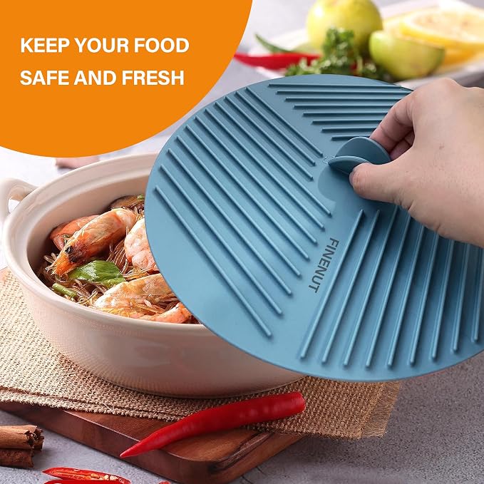 Silicone Lids for Bowls,Pot Holders - 9-Pack Kitchen hot Pads & Microwave Splatter Cover Food Storage Universal Multi-Use Lid & Trivet Mats for Pans,Plates,Cups Heat Resistant Dishwasher Safe